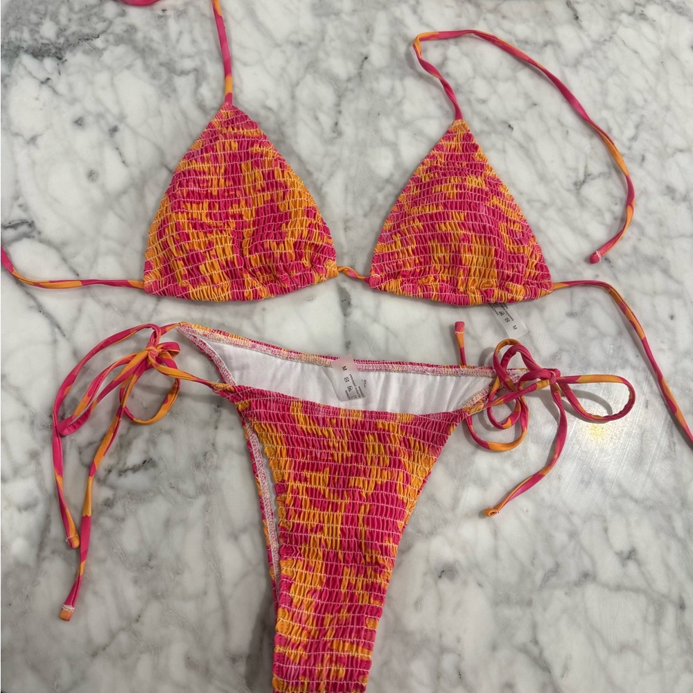 SHEIN Pink and Yellow Bikini